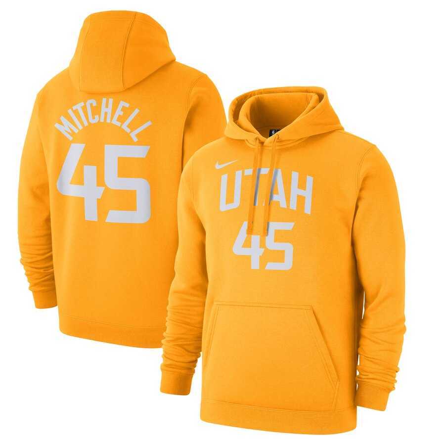 Utah Jazz 45 Donovan Mitchell Nike 2019-20 City Edition Name & Number Pullover Hoodie Gold,We sell and wholesale Utah Jazz 45 Donovan Mitchell Nike 2019-20 City Edition Name & Number Pullover Hoodie Gold on line form chian!